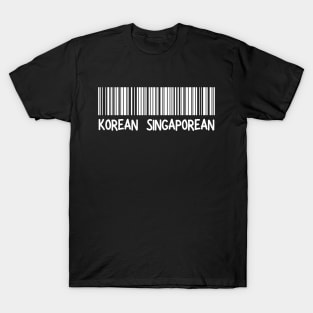 Korean Singaporean - Korea, Singapore Barcode T-Shirt